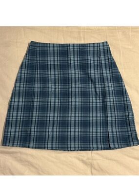 Brandy Melville Blue Plaid Women's Skirt